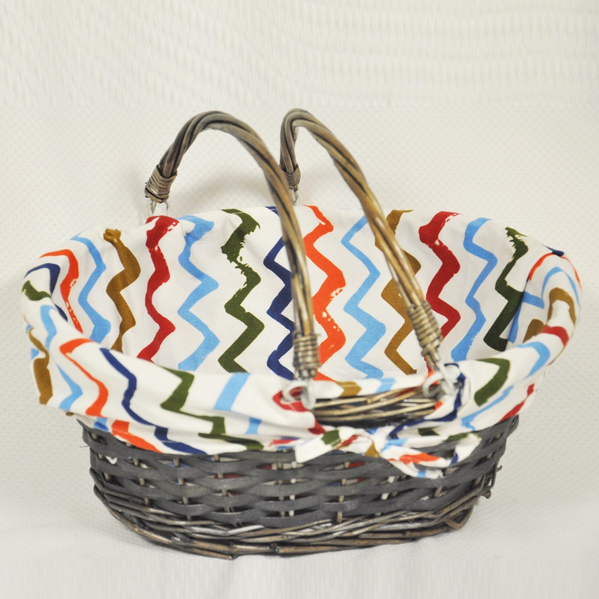 PANIER OSIER 2 ANSES RABATTABLES DOUBLURE ELEGANTE 35X25X15CM JN2449A