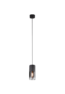 TRIO SUSPENSION ROBIN METAL NOIR MATT VERRE FUME 10CM