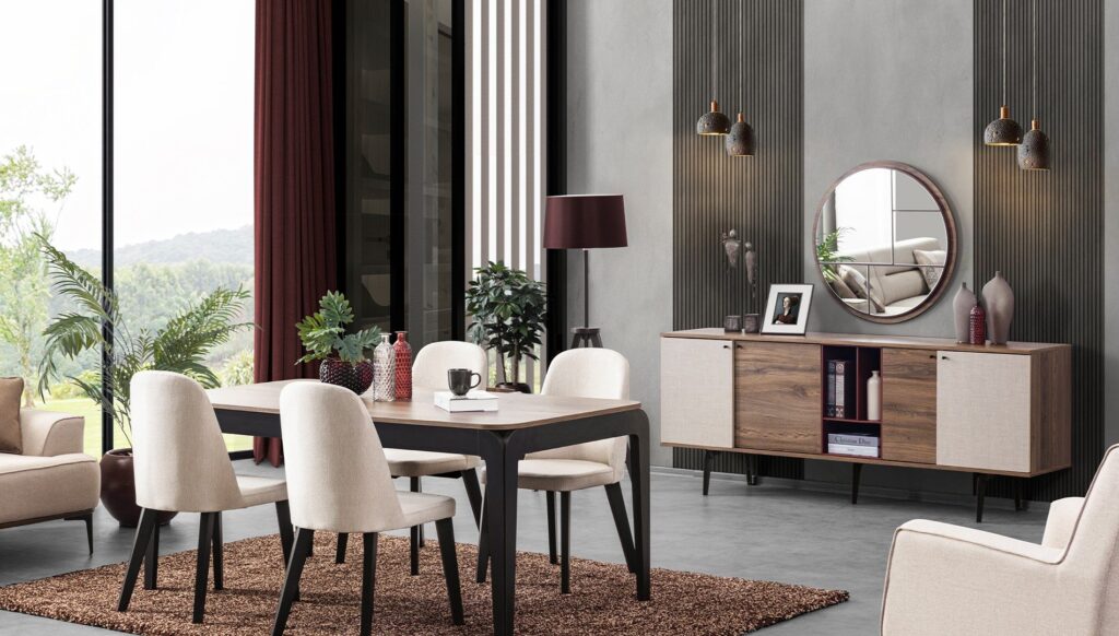 Casa Padrino buffet baroque de luxe et 2 miroirs marron foncé / or
