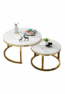 TABLE BASSE DUO CLIO CHIC EN CARILLAGE BLANC SUPPORT