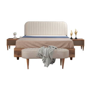 LISBON PACK LIT AVEC RANGEMENT + 2 CHEVETS + COMMODE + MIROIR