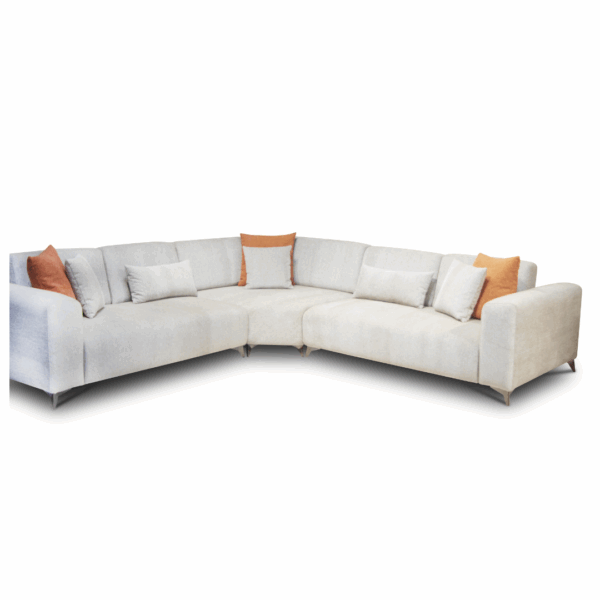 PARLAK SALON D'ANGLE MODERNE 280X280 CM GRIS
