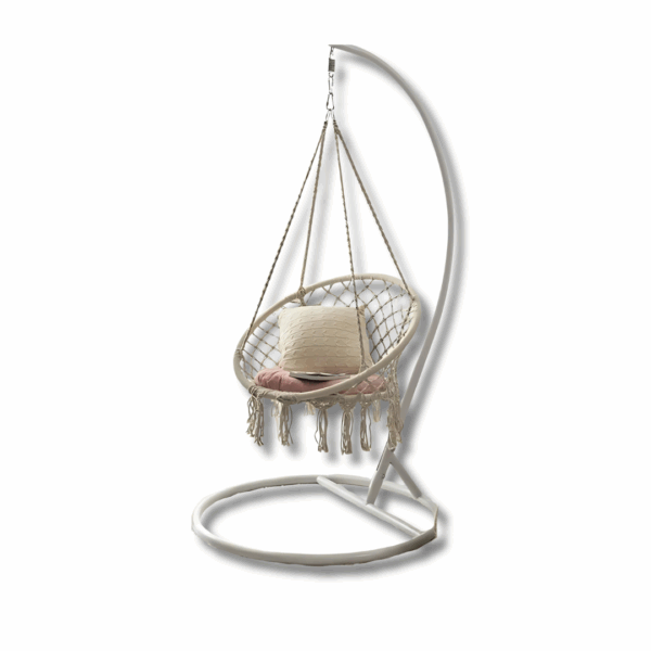 BALANCOIRE BEIGE MACRAME 60 x80cm