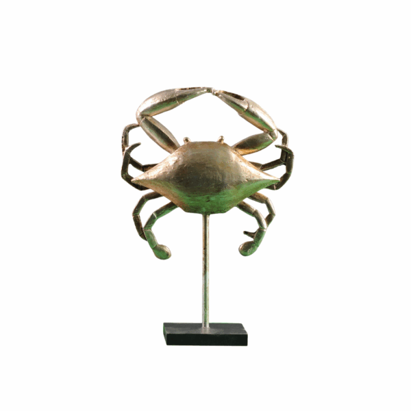 CRABE DECORATIF EN RESINE POSER AVEC SUPPORT METAL 22*10*32cm