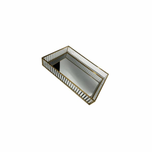 PLATEAU DECORATIF AVEC MIROIR RECTANGULAIRE S  20x10x4cm