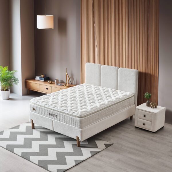 BOHEM SOMMIER AVEC RANGEMENT + 2 CHEVETS+MATELAS BOHEM