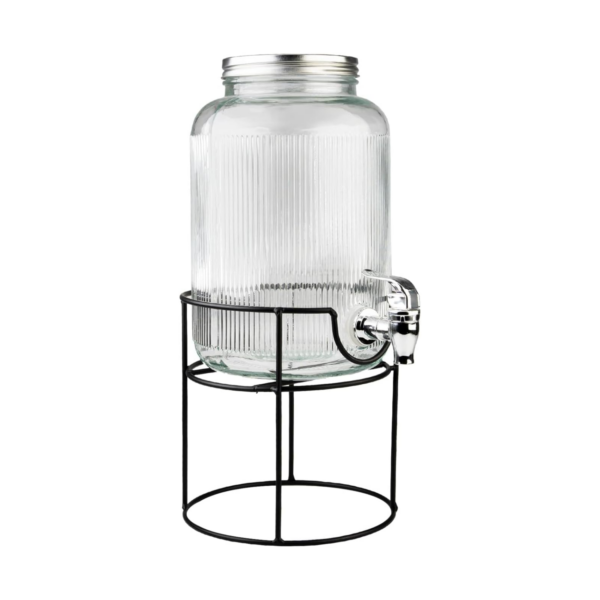 DISTRIBUTEUR DE BOISSONS EN VERRE SUPPORT MÉTAL 5.5L