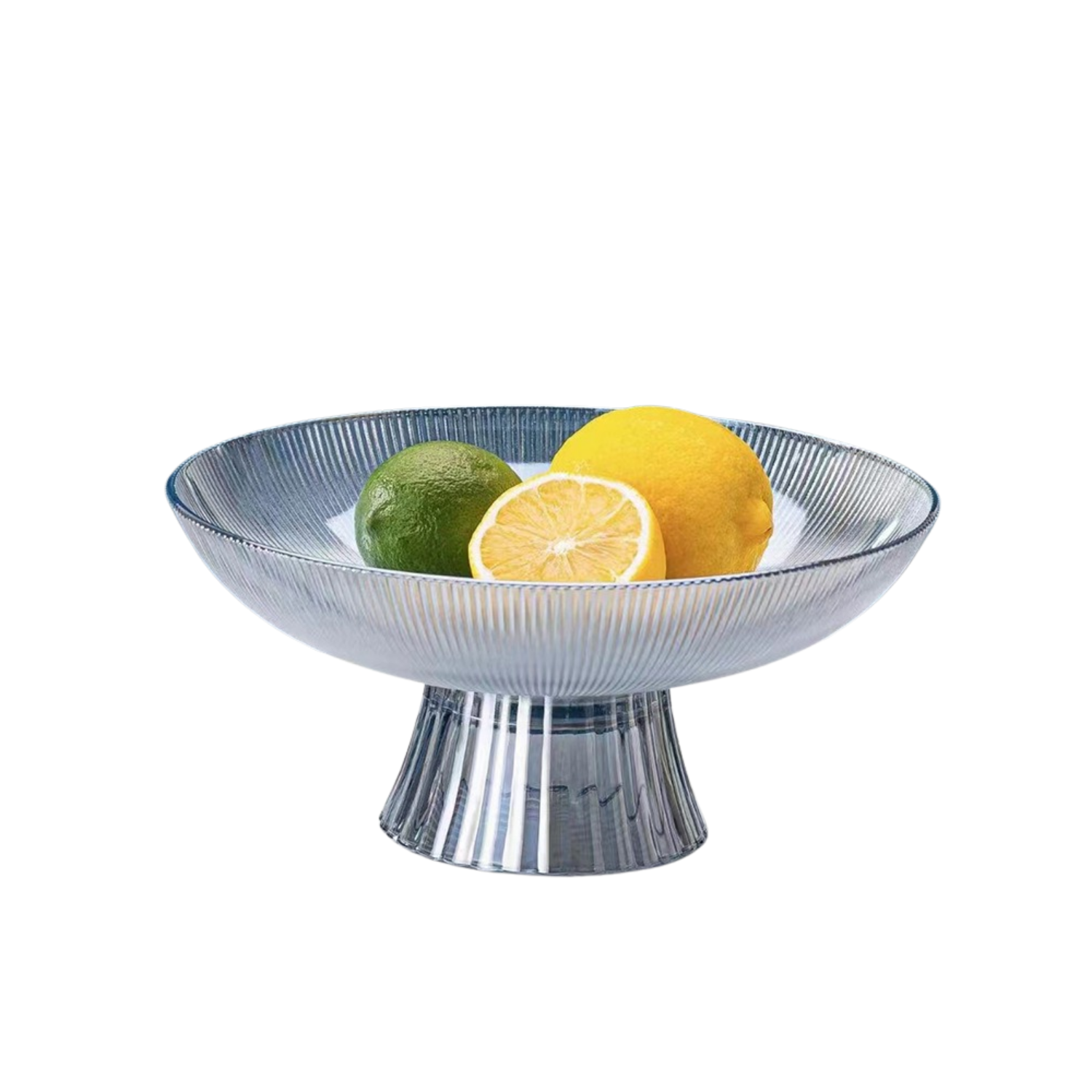 ASSIETTE À RAYURES AVEC SUPPORT EN VERRE 25 X 12 CM