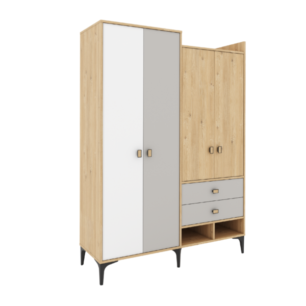 BELLA GRIS ARMOIRE 4 PORTES