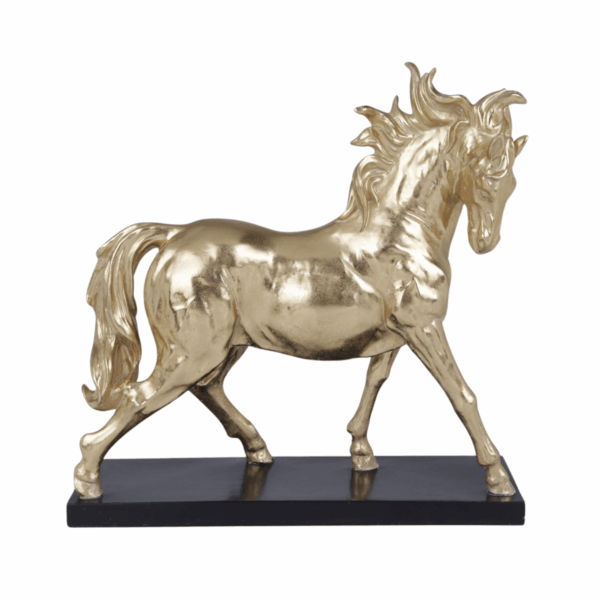 SCULPTURE CHEVAL DOREE DECO 33.4x10.7x28.5CM