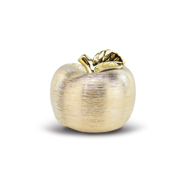 POMME STATUT DECORATIF DOREE  10x25CM