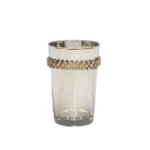 BOUGEOIRE STICK SIMPLE EN ARGENTE FONCE PERLES 11CM PH 277