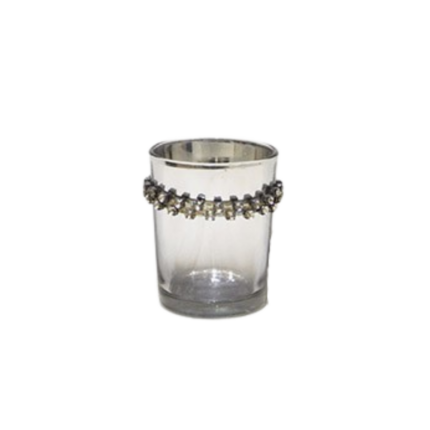 BOUGEOIRE STICK SIMPLE EN ARGENTE FONCE  PERLES 7CMPH 279