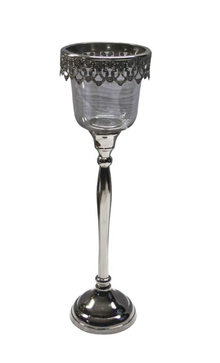 BOUGEOIR PHOTOPHORE VERRE MERCURISE PRESTIGE 11,43x11,43x27,94 CM