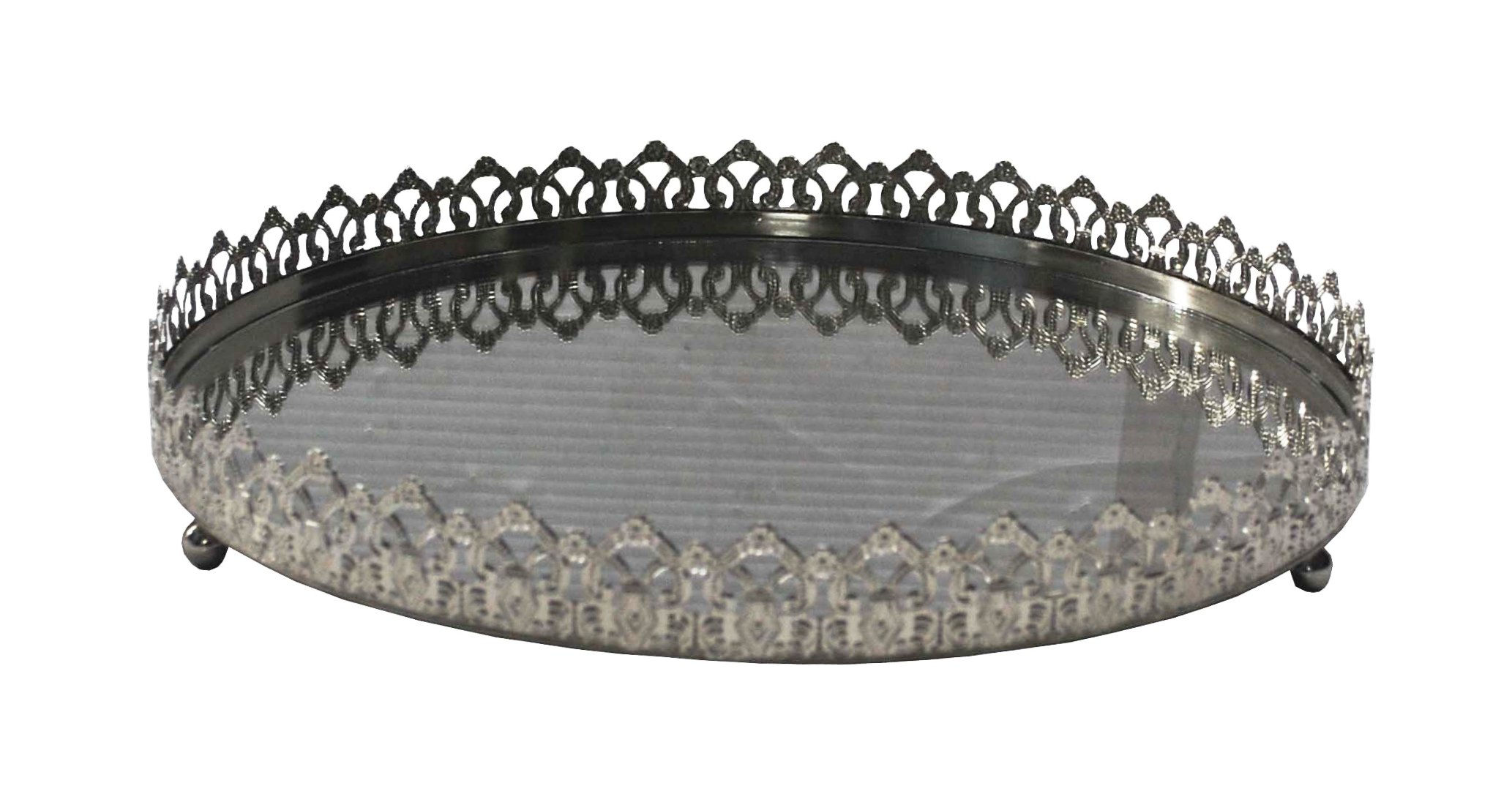 PLATEAU ROND  VERRE MERCURISE  PRESTIGE  30,48X5,08 CM