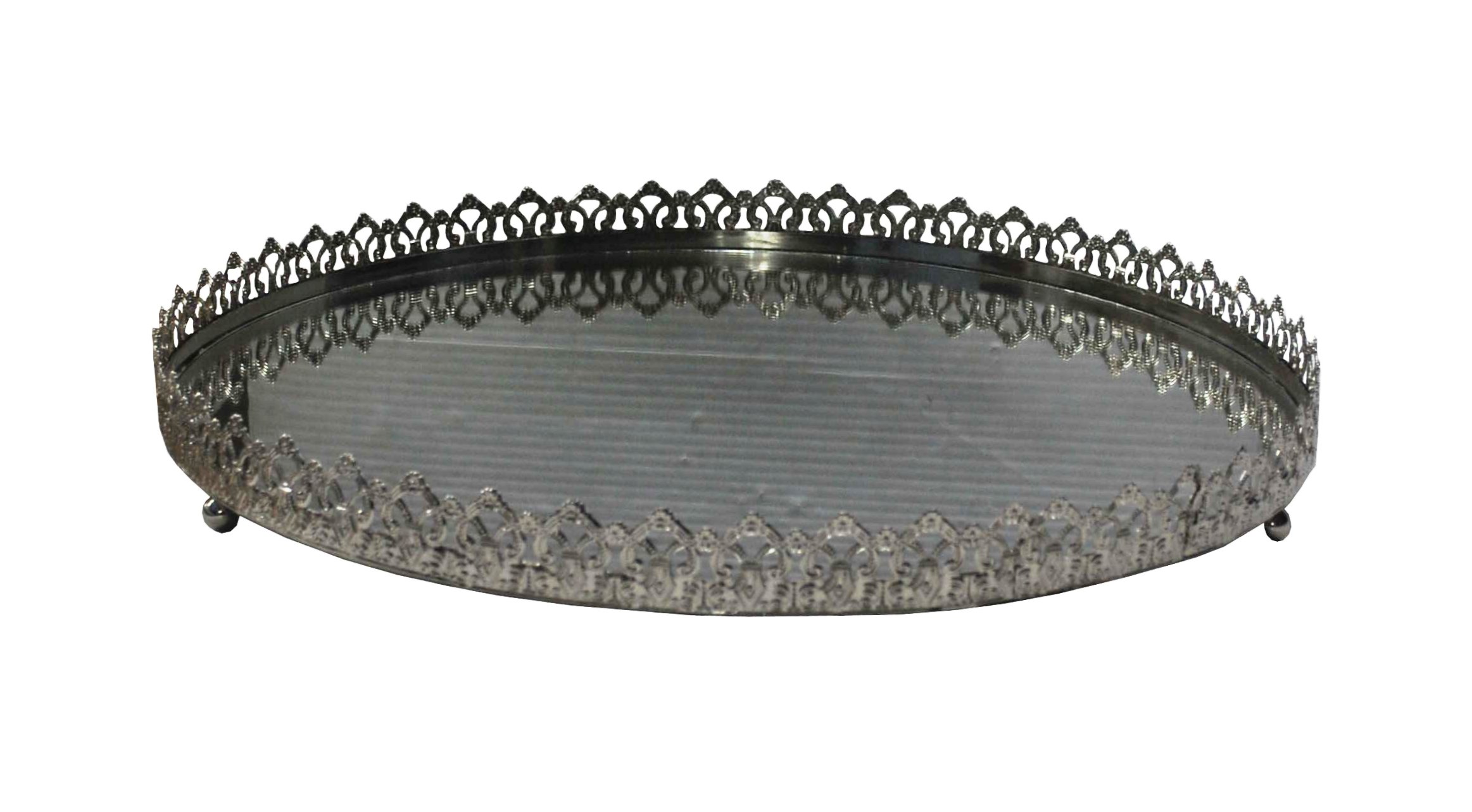 PLATEAU ROND VERRE MERCURISE  PRESTIGE  40,64X5,08 CM