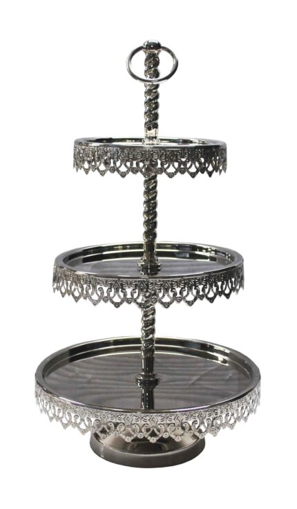 SERVITEUR GATEAU 3NIVEAU VERRE MERCURISE PRESTIGE26,67X48,26 CM