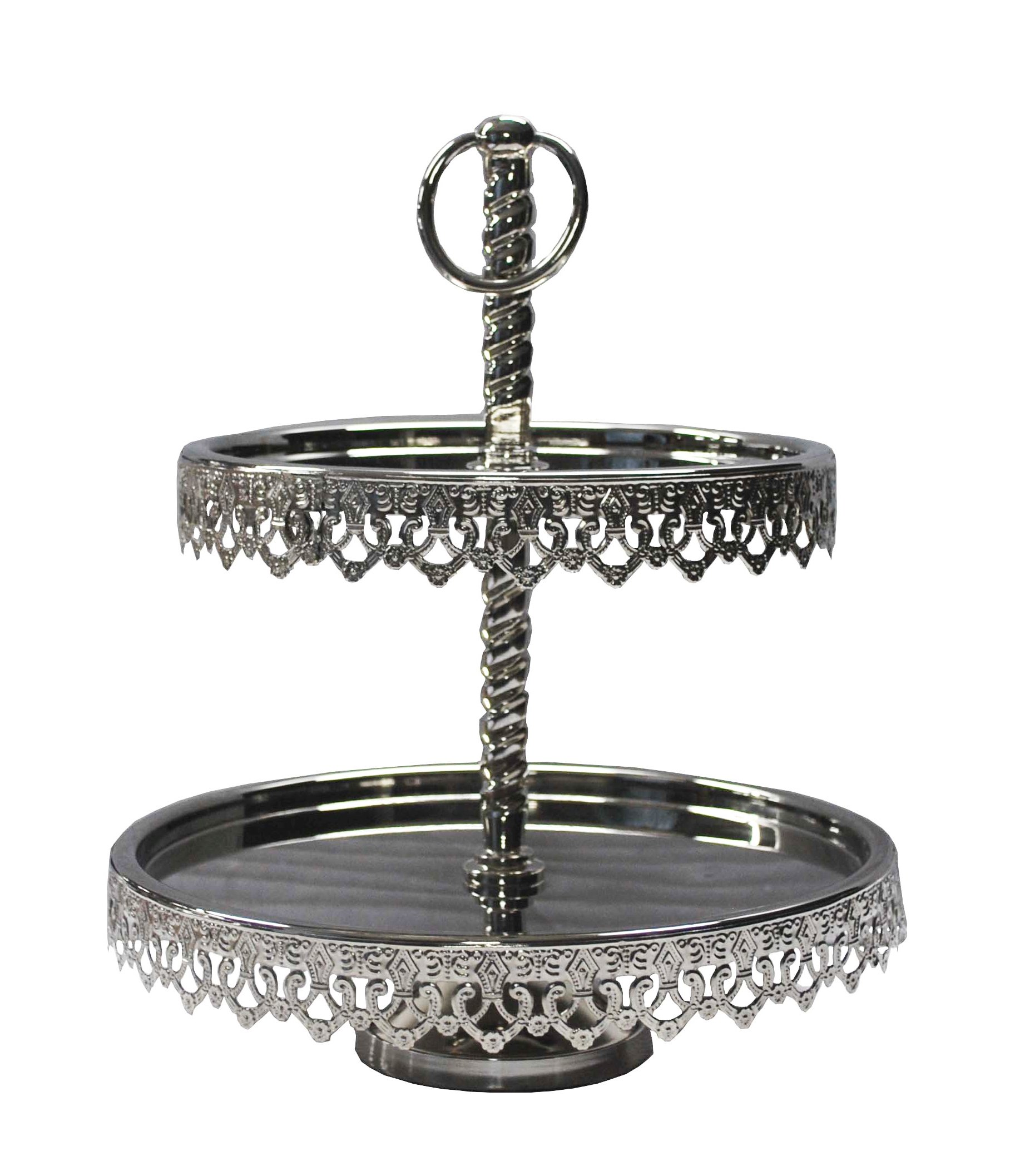 SERVITEUR GATEAU 2NIVEAU VERRE MERCURISE PRESTIGE 26,67CM