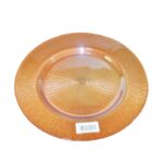 ASSIETTE DE PRESENTATION PAILLETEE RADIANT VERRE DOREE D 33  1Y33C39/D