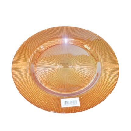 ASSIETTE DE PRESENTATION PAILLETEE RADIANT VERRE DOREE D 33  1Y33C39/D