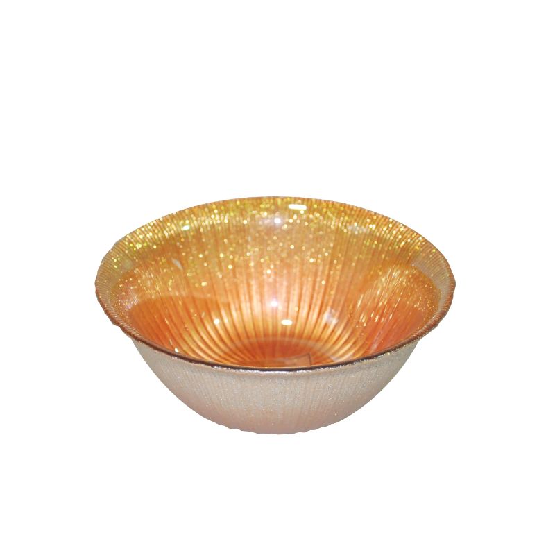 BOL PAILLETEE RADIANT VERRE ROSE DORE D 16 CM BOL PAILLETEE RADIANT VERRE ROSE DORE D 16 CM