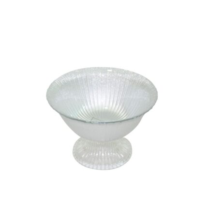 BOL A PIED RADIANT VERRE ARGENTE D 16 CM