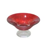 SALADIER A PIED RADIANT VERRE ROUGE D20 CM