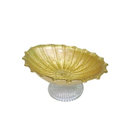 BOL EN VERRE OVAL A PIED ARINNA DORE 21CM