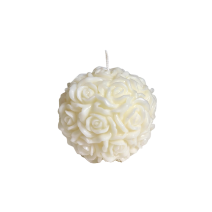 BOUGIE PAFUMEES  EN FORME BOULE DE ROSE  150g  L 7.5CM
