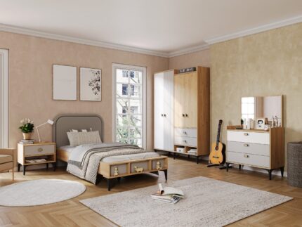 BELLA GRIS ARMOIRE 4 PORTES