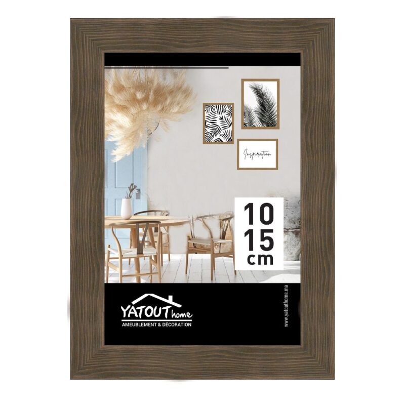 CADRE PHOTO BOIS MARRON - 10 x 15 Cm