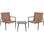 BALCON 2 CHAISES + TABLE BASSE
