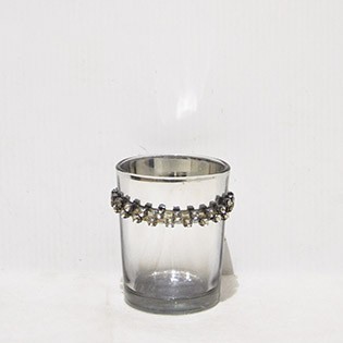 BOUGEOIRE STICK SIMPLE EN ARGENTE FONCE  PERLES 7CMPH 279