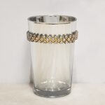 BOUGEOIRE STICK SIMPLE EN ARGENTE FONCE PERLES 11CM PH 277