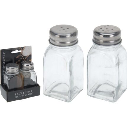 SET 2 SALIERE ET POIVRIER EN VERRE