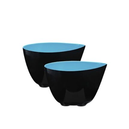 SET2 BOLS COUPELLE  TURQU MELAMIN BLANC D10.5CM