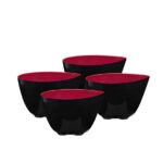 SET 4 BOLS COUPELLE PF  ROUGE MELAMIN BLANK D 8.0CM