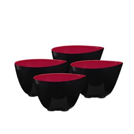 SET 4 BOLS COUPELLE PF  ROUGE MELAMIN BLANK D 8.0CM
