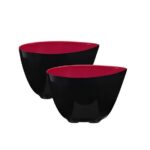 SET 2 BOLS COUPELLE ROUGE MELAMIN  BLANC D 10.5CM