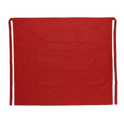 TABLIER DE CUISINE DEMI ROUGE100% COTTON  L 90 W100 CM