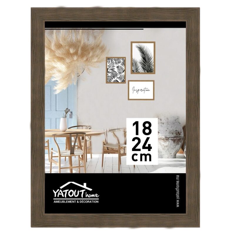 CADRE PHOTO BOIS MARRON - 18 x 24 Cm