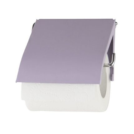 PORTE PAPIER WC METAL SOFT TOUCH VIOLET 12.5X13CM R 861306 PROMO FIN17