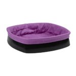 PANIER A PAIN NOIR TISSU MAUVE H 6.5 X26CX26 CM 322091 PROMO FIN17