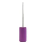 BROSSE WC CYLINDRIQUE SOFT TOUCH MAUVE BRAS INOX D8H45CM