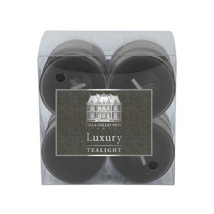 SET 12 BOUGIES T-LIGHT  PARFUME  NOIR  D 4.0CM H 2.0CM
