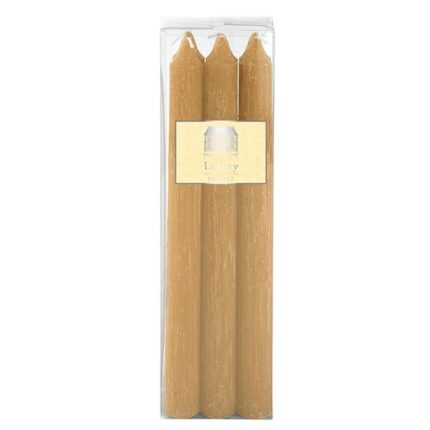 SET 6 BOUGIES CHANDELLES- PARFUME  CARAMEL D2.0CM H 25.0