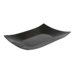 ASSIETTE EN VERRE NOIR  RECTANG L 24.0CM