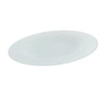 ASSIETTE VERRE BLANC GIVRE OVAL STRIP L 20.0CM