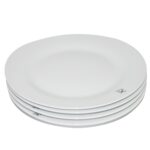 SET 4 PLATS DE PRESENTATION   PORCELAINE  BLANCHE D24.0CM