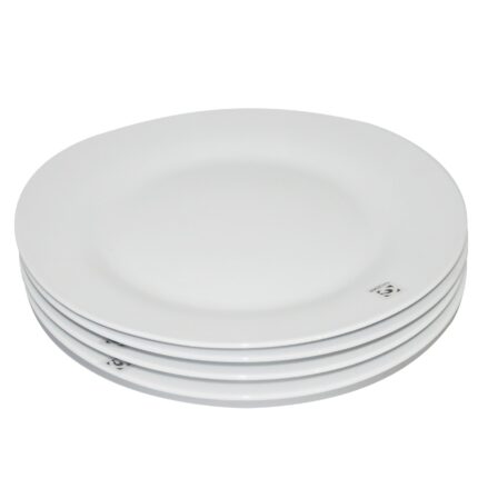 SET 4 PLATS DE PRESENTATION   PORCELAINE  BLANCHE D24.0CM